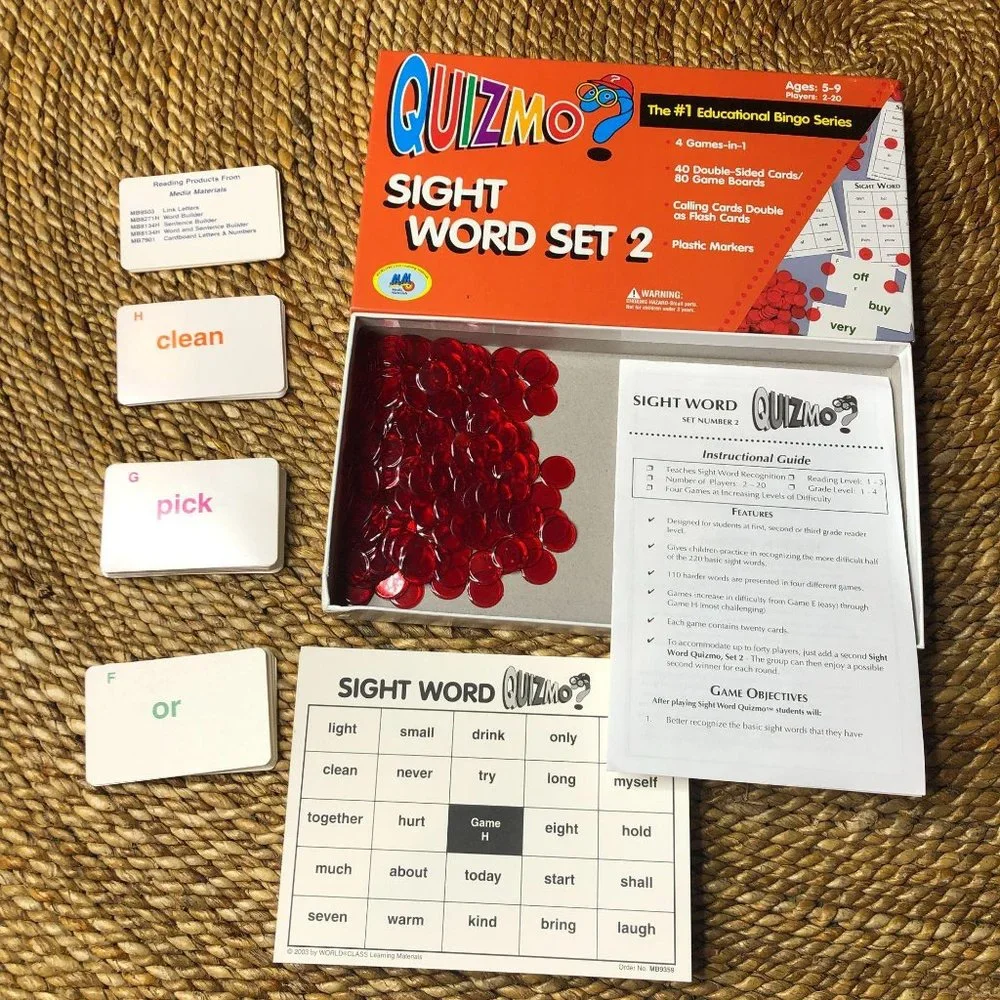 Quizmo 4 Games‎ in 1 – Sight Word Set 2